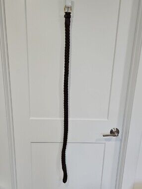 Merona Dark Brown Braided Leather Belt with Gold Buckle 49"